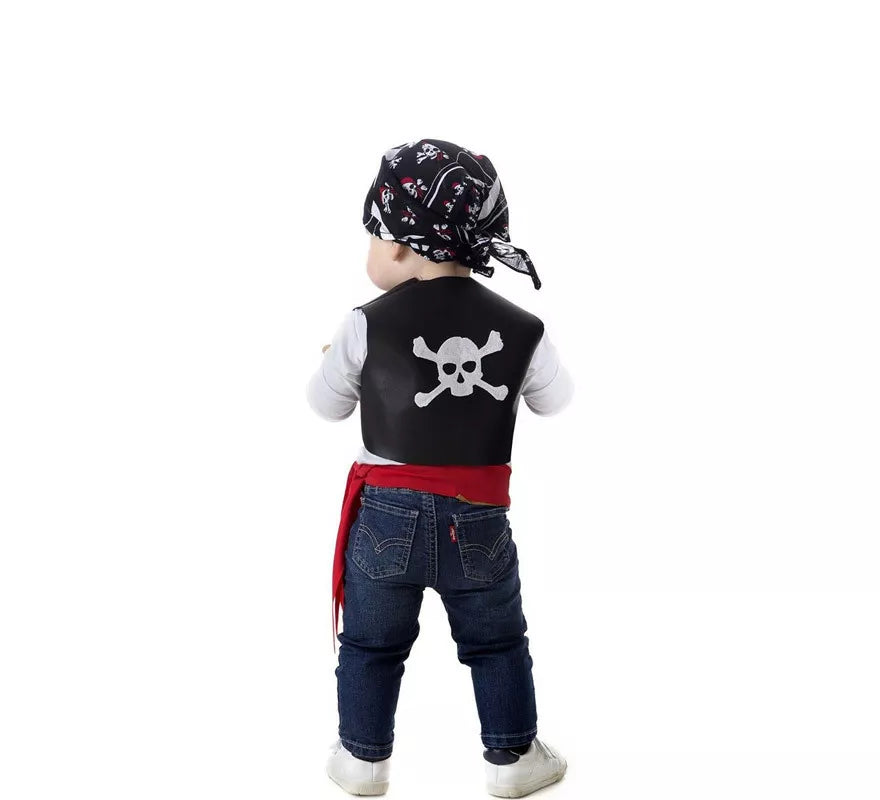Translation missing: de.Disfraz o Kit de Pirata Chaleco Calavera para bebé