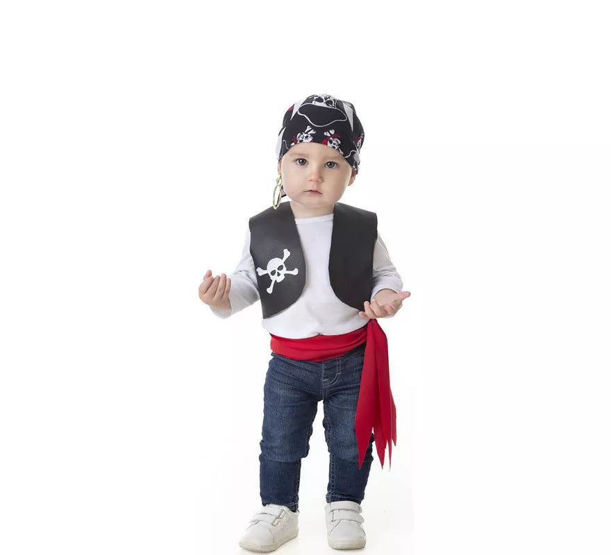 Translation missing: de.Disfraz o Kit de Pirata Chaleco Calavera para bebé