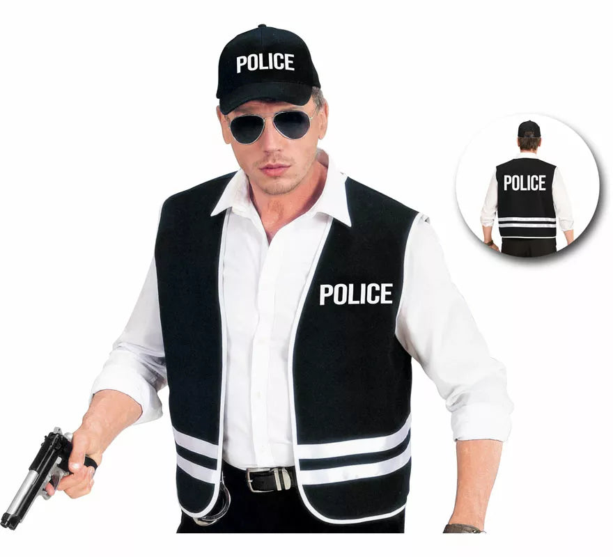 Translation missing: de.Disfraz o Kit de Policía para adultos: Chaleco y Gorra