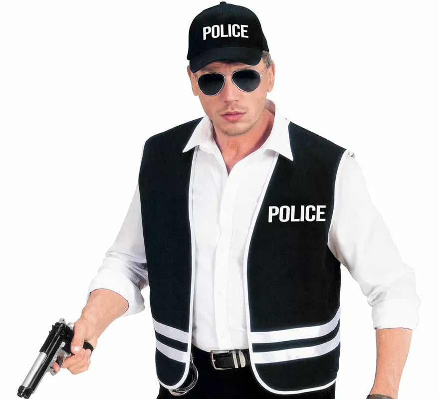 Translation missing: de.Disfraz o Kit de Policía para adultos: Chaleco y Gorra