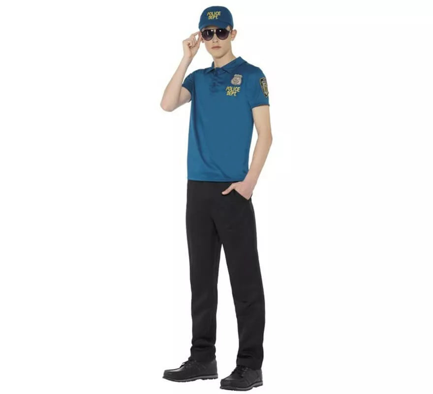 Translation missing: de.Disfraz o Kit de Policía para hombre: Camiseta, Gorra y gafas