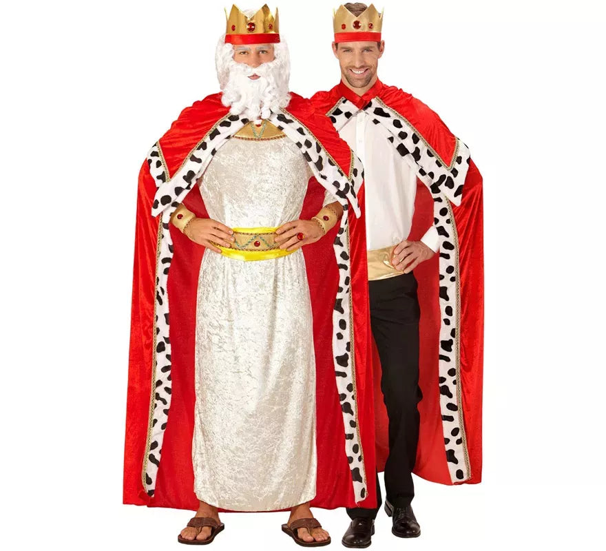 Disfraz o Kit de Rey Mago Gaspar o Medieval para hombre: Capa y Corona