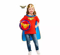 Disfraz o Kit de Wonder Woman para niña: Tiara, Capa, Escudo y Camiseta