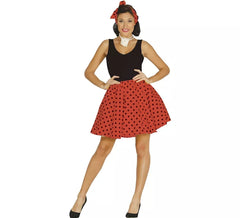 Rotes 50er Jahre Pin Up Kostüm oder Kit für Damen: Rock und Schleife