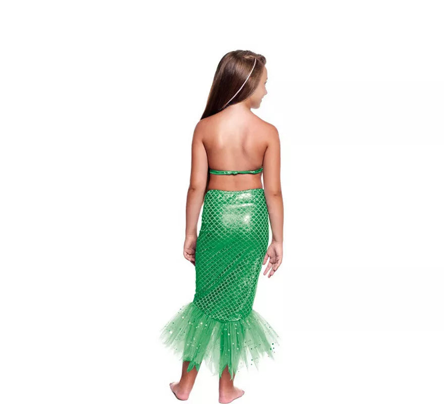 Translation missing: de.Disfraz o Kit Sirena Verde para niña: Top y Falda