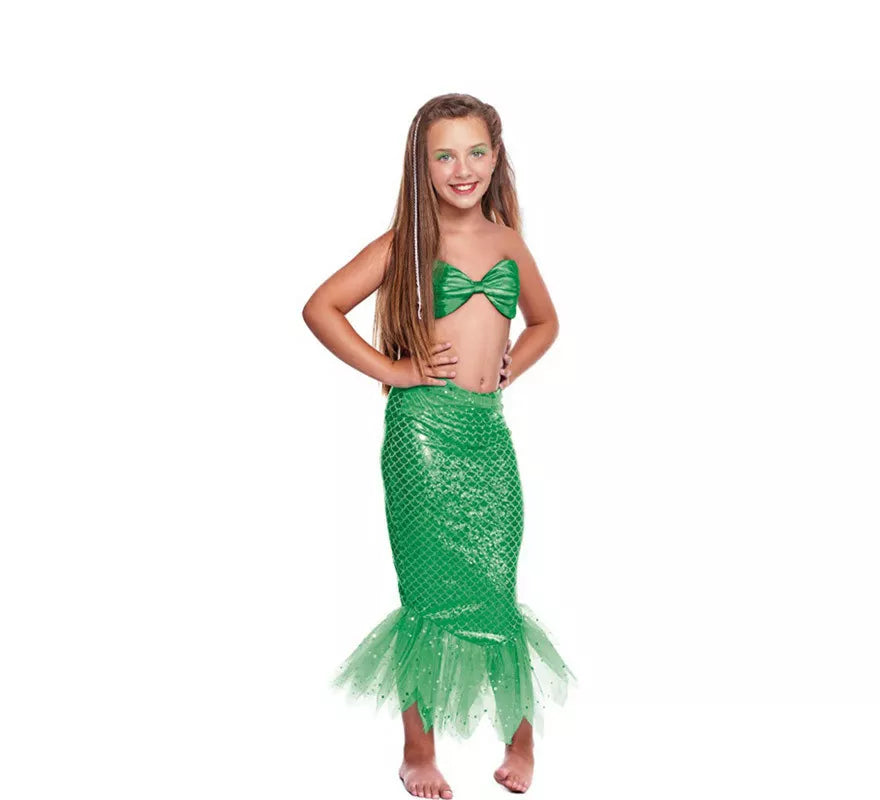 Translation missing: de.Disfraz o Kit Sirena Verde para niña: Top y Falda