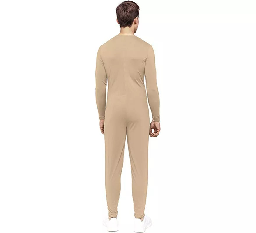 Disfraz o Mono beige cierre frontal para adulto