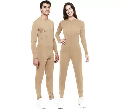 Disfraz o Mono beige cierre frontal para adulto