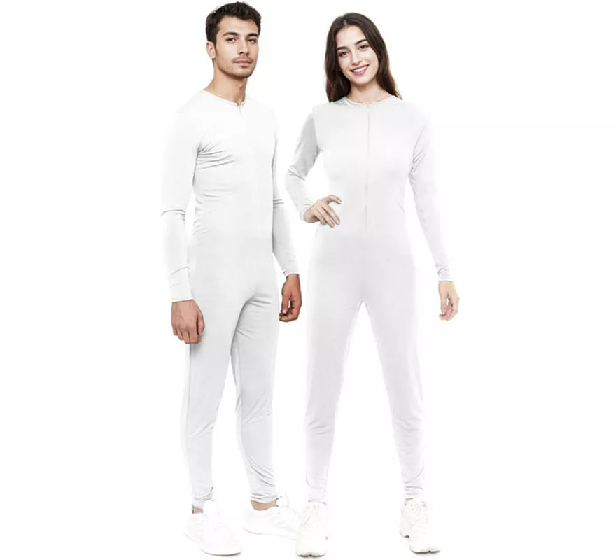 Translation missing: de.Disfraz o Mono blanco cierre frontal para adulto