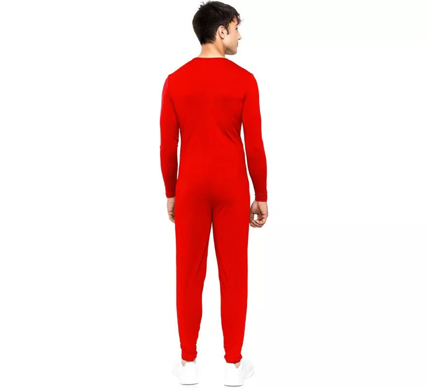 Disfraz o Mono rojo cierre frontal para adulto