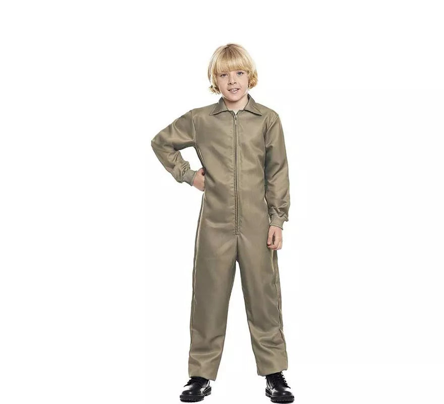 Translation missing: de.Disfraz o Mono Trabajador beige cierre frontal para niño