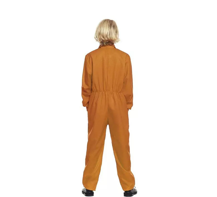 Translation missing: de.Disfraz o Mono Trabajador naranja cierre frontal para niño