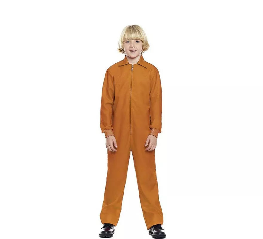 Translation missing: de.Disfraz o Mono Trabajador naranja cierre frontal para niño