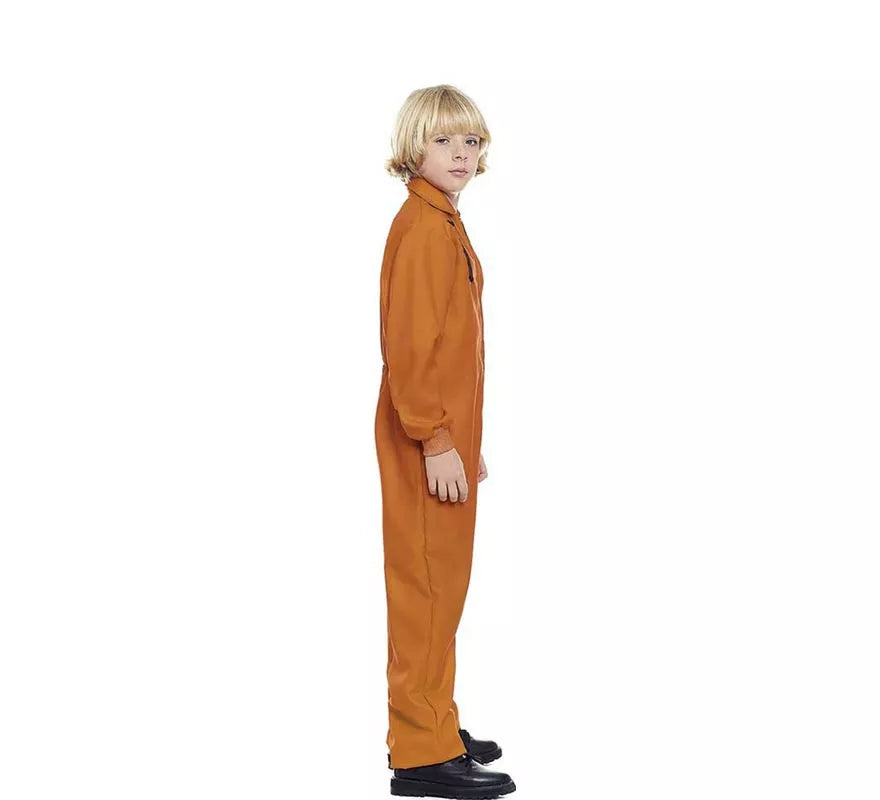 Translation missing: de.Disfraz o Mono Trabajador naranja cierre frontal para niño