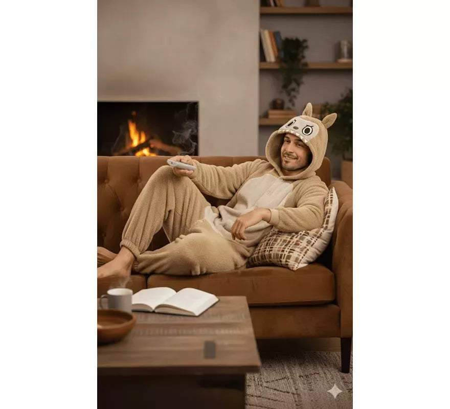 Translation missing: de.Disfraz o Pijama de Monstruo Lulú beige para hombre