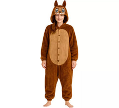 Braunes Lulu Monster Kostüm oder Pyjama für Damen