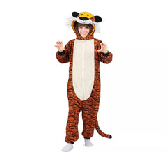 Dunkles Tigerkostüm oder Pyjama mit Kapuze für Kinder