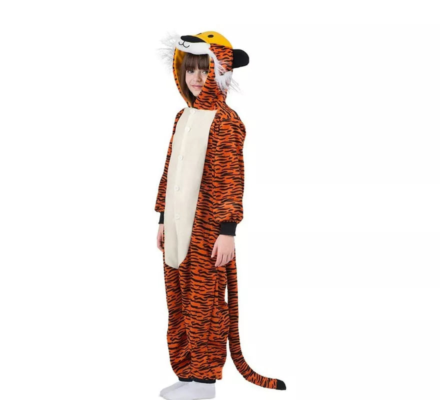 Disfraz o Pijama de Tigre oscuro con capucha para niños