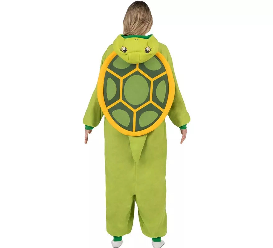 Disfraz o Pijama de Tortuga con capucha y cola para adulto