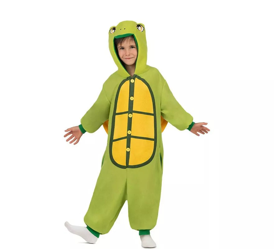 Disfraz o Pijama de Tortuga con capucha y cola para niños