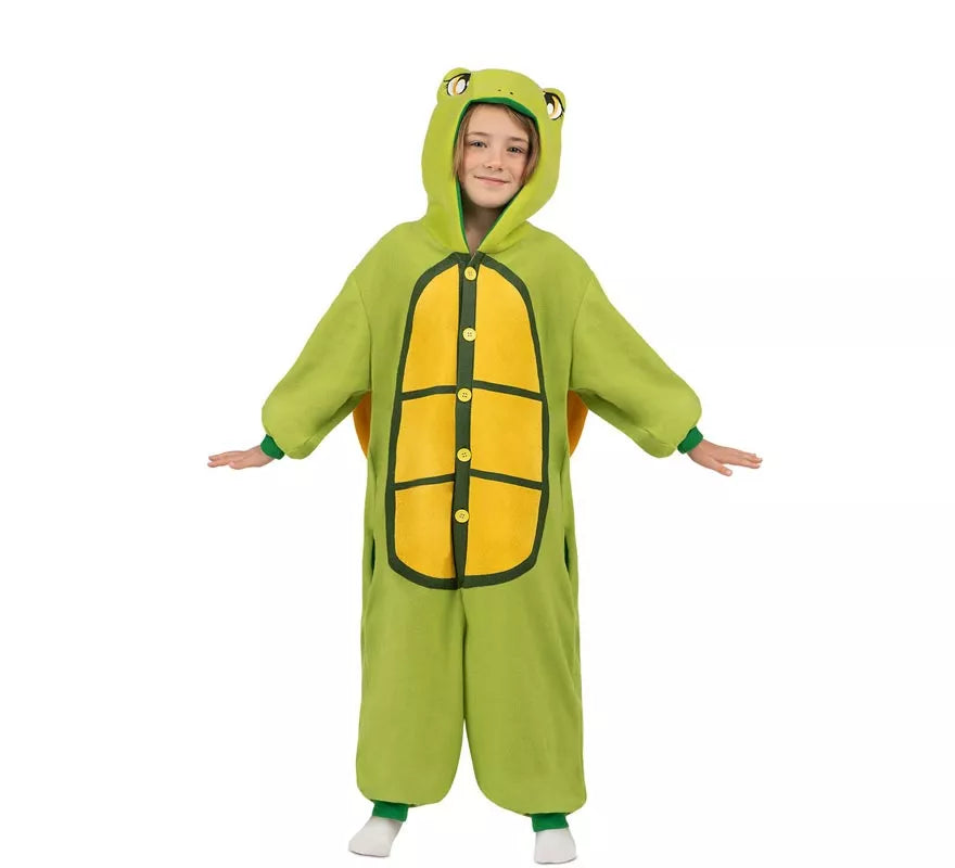 Disfraz o Pijama de Tortuga con capucha y cola para niños