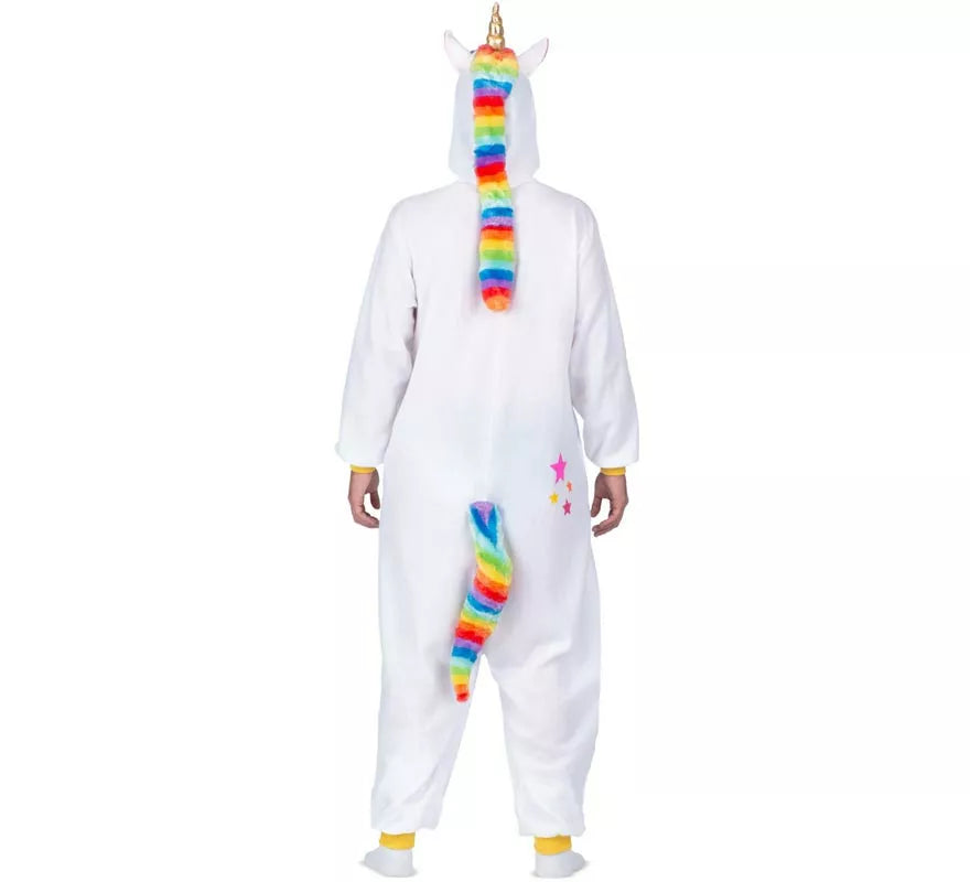 Translation missing: de.Disfraz o Pijama de Unicornio blanco con capucha para adulto