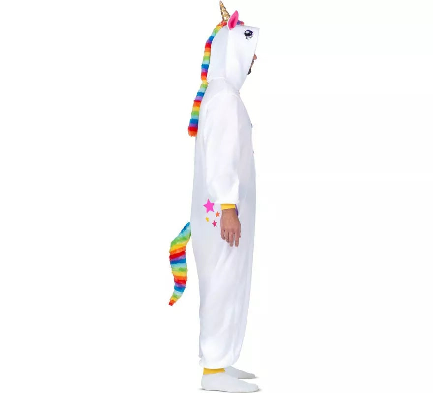 Translation missing: de.Disfraz o Pijama de Unicornio blanco con capucha para adulto