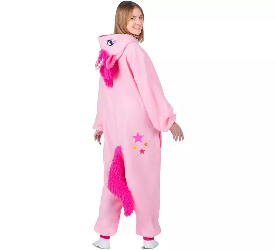 Translation missing: de.Disfraz o Pijama de Unicornio rosa con capucha para adulto