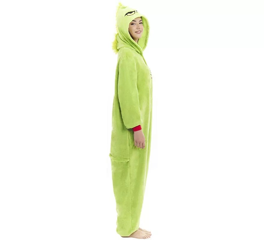 Translation missing: de.Disfraz o Pijama Duende Navideño verde para adulto