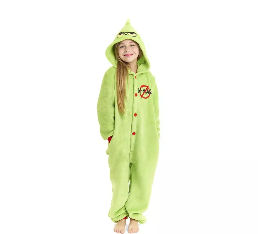 Translation missing: de.Disfraz o Pijama Duende Navideño verde para niños