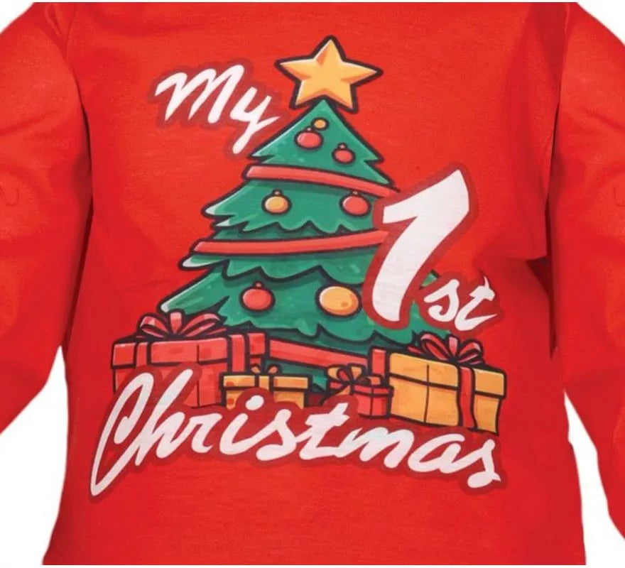 Translation missing: de.Disfraz o Pijama My 1st Christmas rojo para bebé