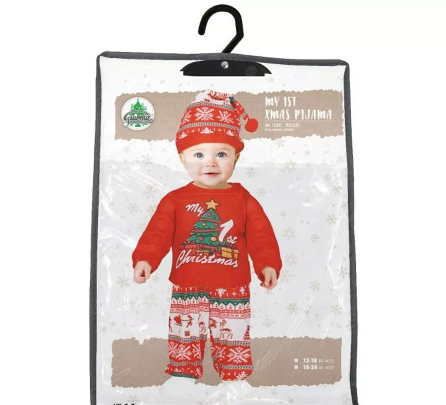 Translation missing: de.Disfraz o Pijama My 1st Christmas rojo para bebé