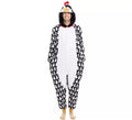 Disfraz o Pijama Pingüino Navideño estampado con capucha para adulto