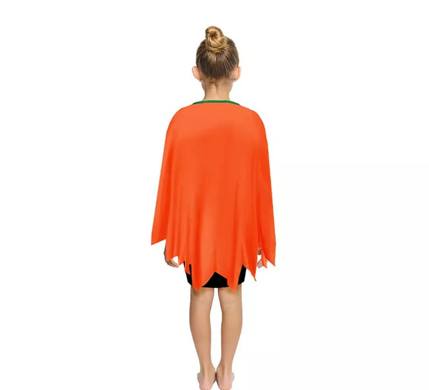 Disfraz o Poncho Calabaza feliz naranja infantil de 65 cm