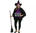 Disfraz o Poncho de Bruja con Sombrero para mujer