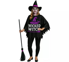 Hexenkostüm oder Poncho mit Hut für Damen