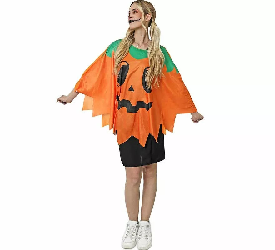 Translation missing: de.Disfraz o Poncho de Calabaza de Halloween para adulto