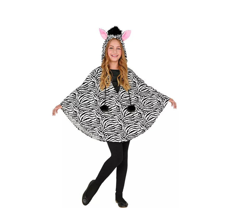 Translation missing: de.Disfraz o Poncho de Cebra con Capucha para niños