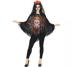 Tag der Toten Kostüm oder Poncho für Damen