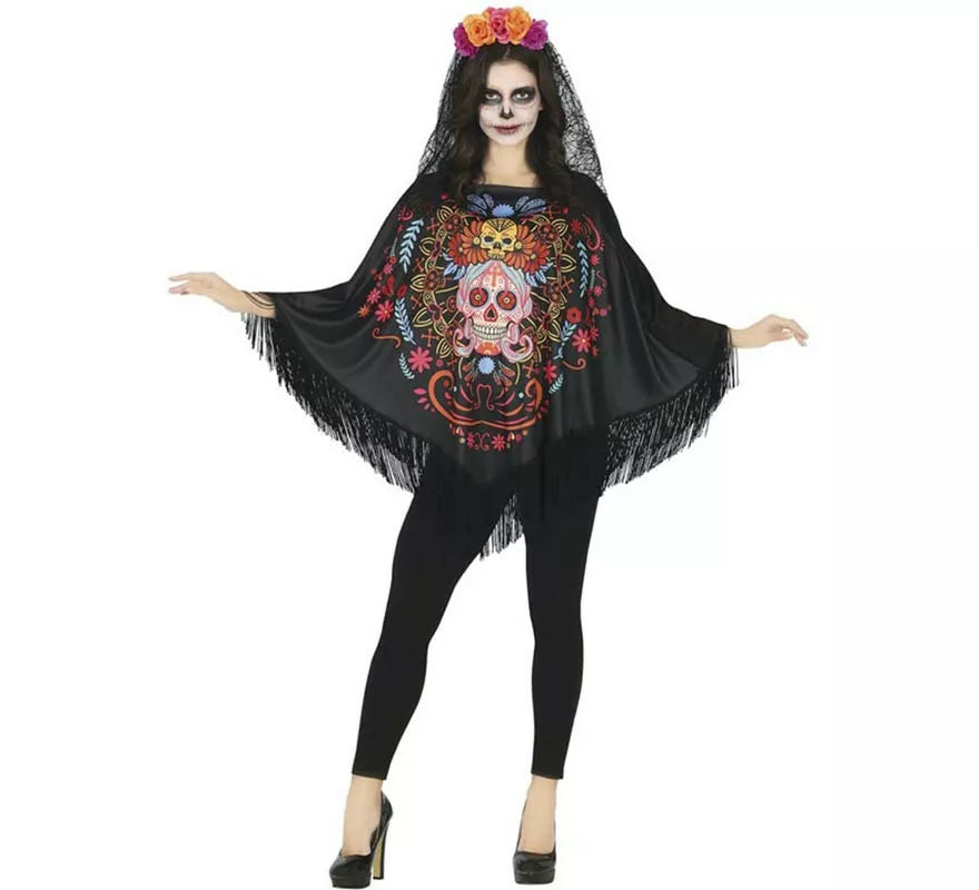 Translation missing: de.Disfraz o Poncho de Día de los Muertos para mujer