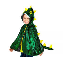 Kostüm oder Poncho von Bright Green Dragon mit Kapuze für Kinder