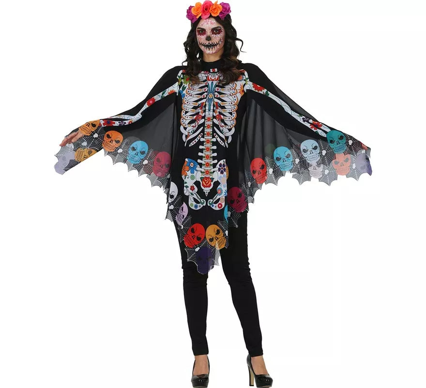 Translation missing: de.Disfraz o Poncho de Esqueleto Catrina para mujer