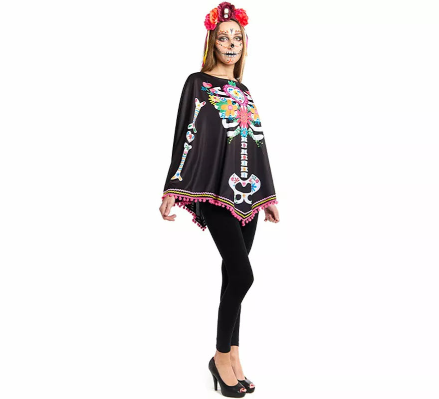 Translation missing: de.Disfraz o Poncho de Esqueleto Catrina para mujer