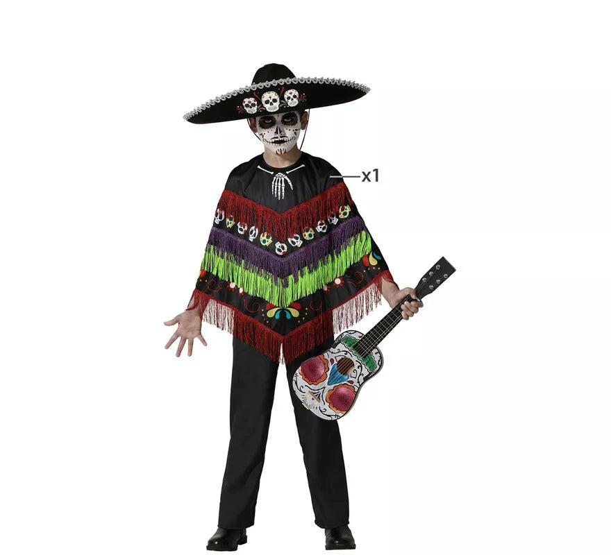 Translation missing: de.Disfraz o Poncho de Esqueleto Divertido para niño