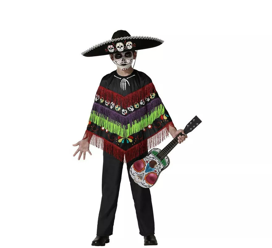 Translation missing: de.Disfraz o Poncho de Esqueleto Divertido para niño