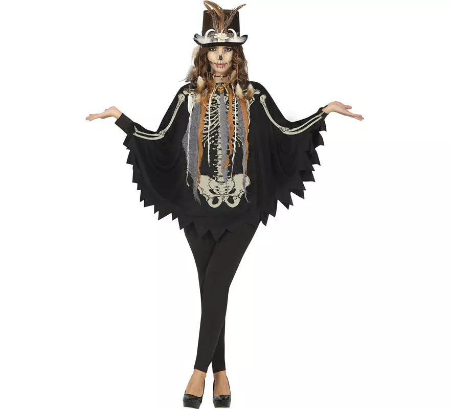 Translation missing: de.Disfraz o Poncho de Esqueleto para mujer
