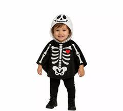 Lächelndes Skelettkostüm oder Poncho für Babys