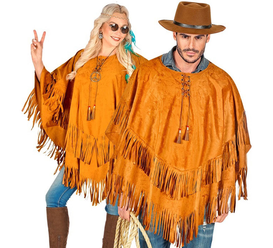 Translation missing: de.Disfraz o Poncho de Indio marrón para adultos