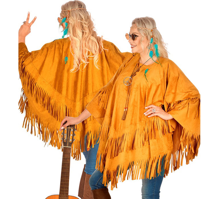Translation missing: de.Disfraz o Poncho de Indio marrón para adultos