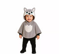 Disfraz o Poncho de Lobo gris para bebé